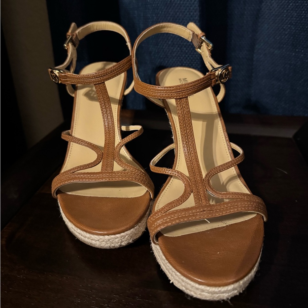 Michael Kors Tan Wedge cork Sandals